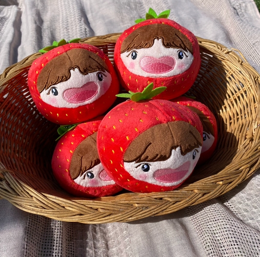 Strawberry Hobi Plush Keychain